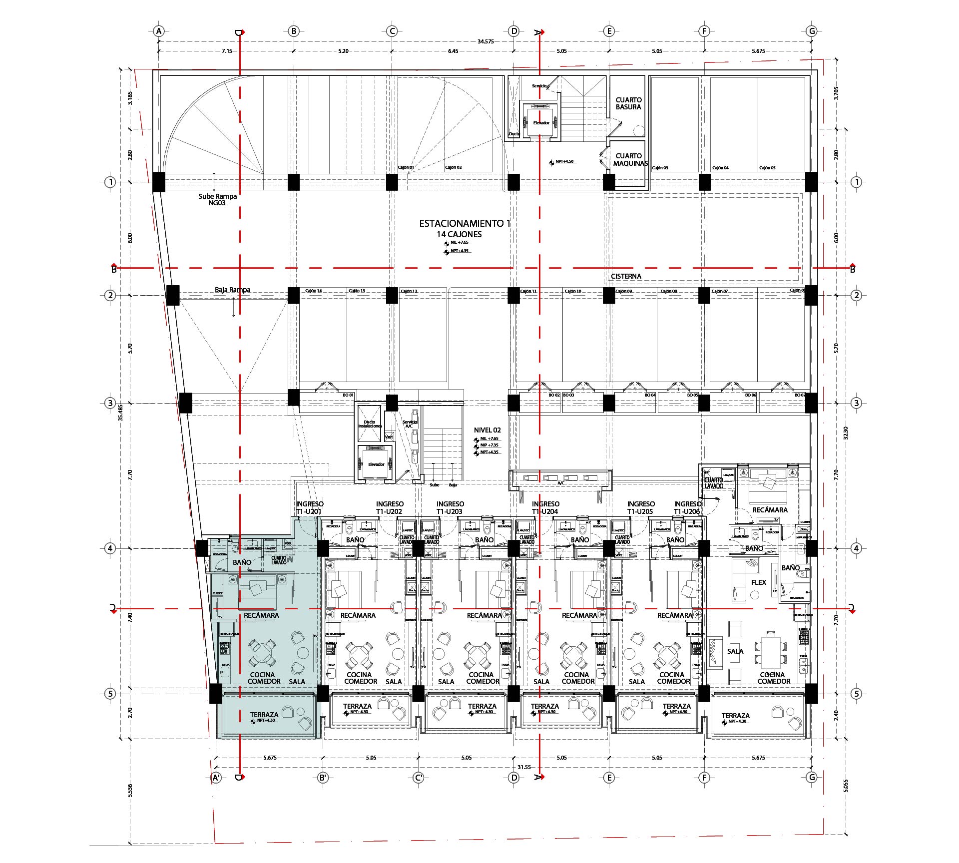 Maralma Unit 201 marked on Floor